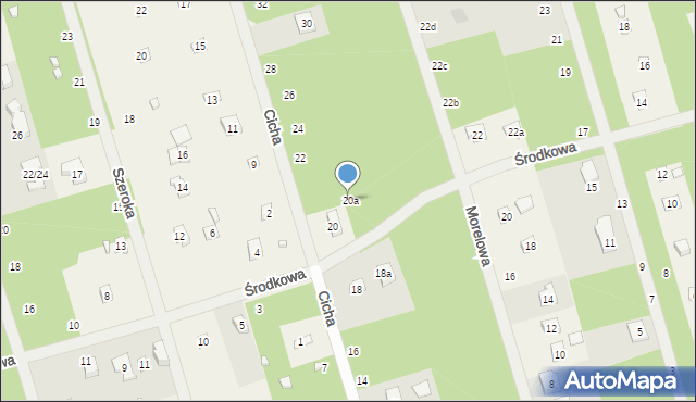 Ustronie, Cicha, 20a, mapa Ustronie