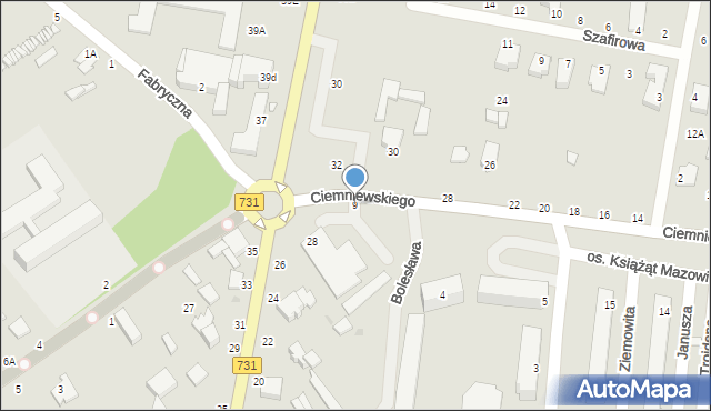 Warka, Ciemniewskiego Marcelego, ks., 9, mapa Warka