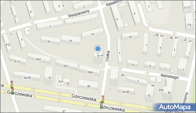 Warszawa, Ciołka Erazma, 5, mapa Warszawy