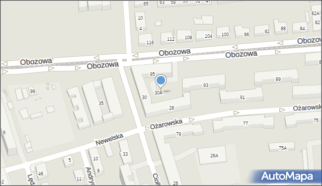 Warszawa, Ciołka Erazma, 30B, mapa Warszawy