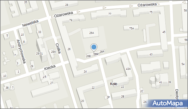 Warszawa, Ciołka Erazma, 26G, mapa Warszawy