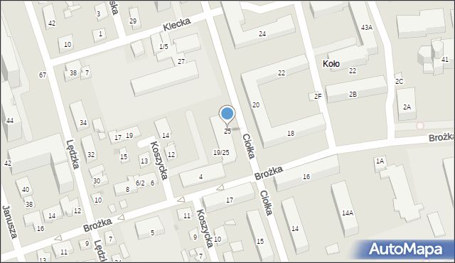Warszawa, Ciołka Erazma, 25, mapa Warszawy