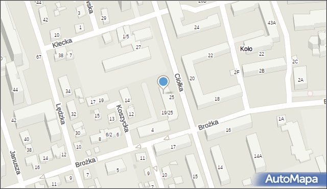 Warszawa, Ciołka Erazma, 25A, mapa Warszawy