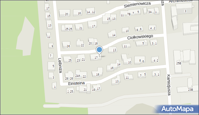 Warszawa, Ciołkowskiego Konstantego, 17A, mapa Warszawy