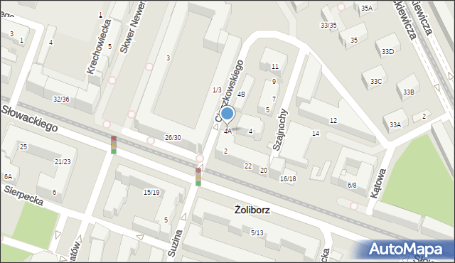 Warszawa, Cieszkowskiego Augusta, 4A, mapa Warszawy