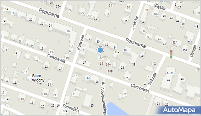 Warszawa, Cietrzewia, 17A, mapa Warszawy