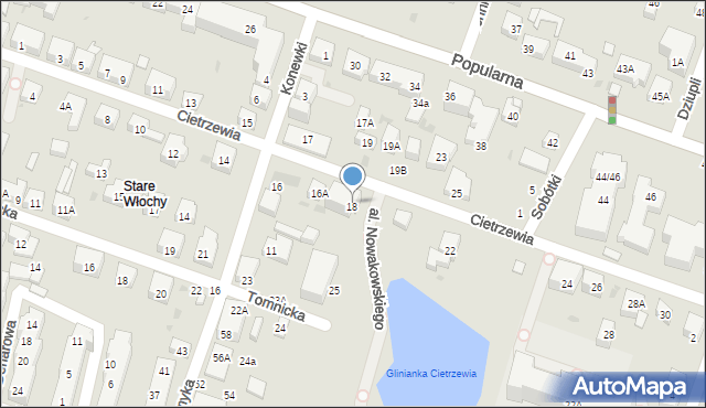 Warszawa, Cietrzewia, 18, mapa Warszawy