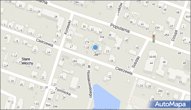 Warszawa, Cietrzewia, 19B, mapa Warszawy
