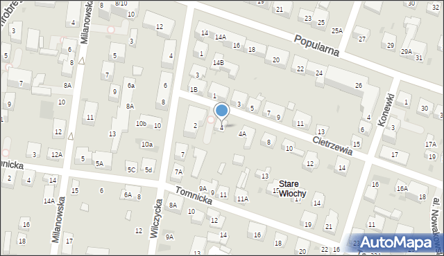 Warszawa, Cietrzewia, 4, mapa Warszawy