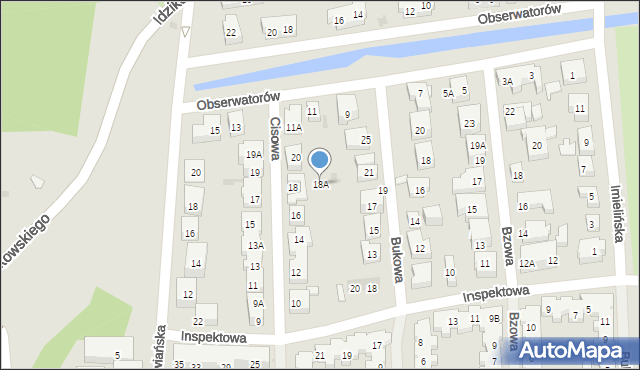 Warszawa, Cisowa, 18A, mapa Warszawy