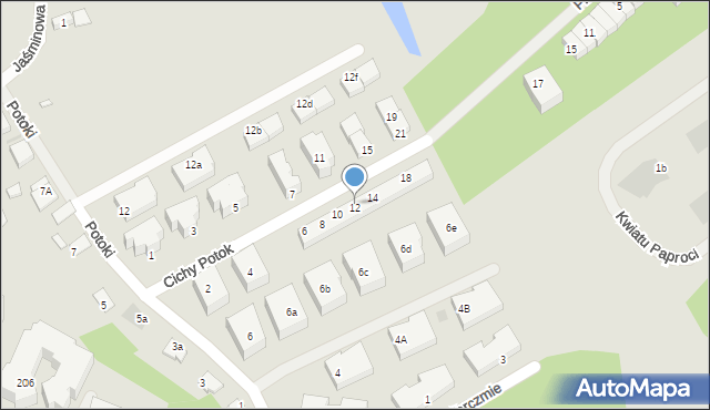 Warszawa, Cichy Potok, 12, mapa Warszawy