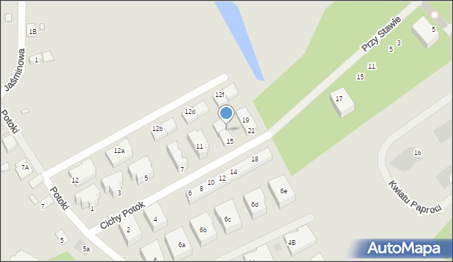 Warszawa, Cichy Potok, 17, mapa Warszawy