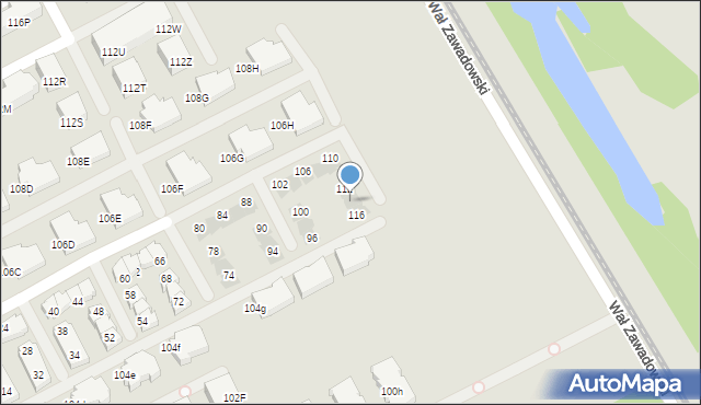 Warszawa, Cicha Dolina, 114, mapa Warszawy