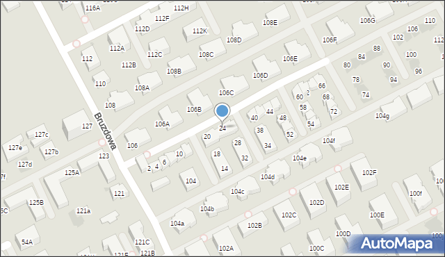 Warszawa, Cicha Dolina, 24, mapa Warszawy