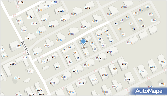 Warszawa, Cicha Dolina, 38, mapa Warszawy