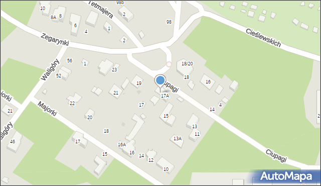 Warszawa, Ciupagi, 17B, mapa Warszawy