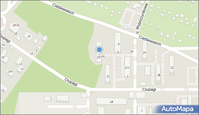 Warszawa, Ciupagi, 2/II, mapa Warszawy