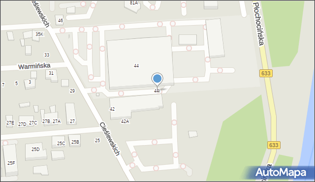 Warszawa, Cieślewskich, 44i, mapa Warszawy