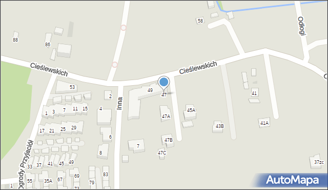 Warszawa, Cieślewskich, 47, mapa Warszawy