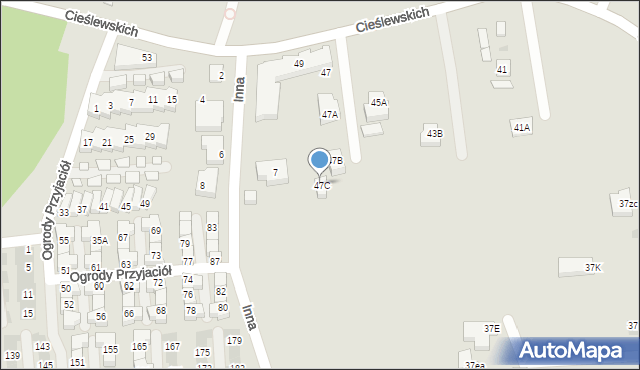 Warszawa, Cieślewskich, 47C, mapa Warszawy