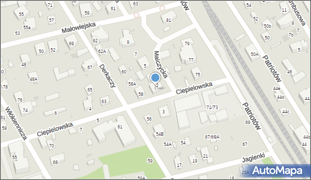 Warszawa, Ciepielowska, 2A, mapa Warszawy