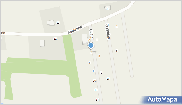 Warzno, Cicha, 4, mapa Warzno