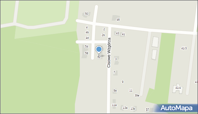 Wasilków, Cisowa, 62, mapa Wasilków