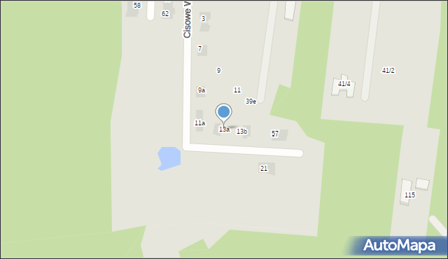 Wasilków, Cisowe Wzgórza, 13a, mapa Wasilków