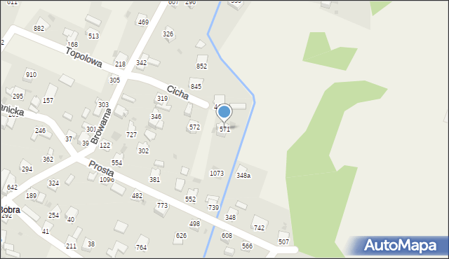 Wieprz, Cicha, 571, mapa Wieprz