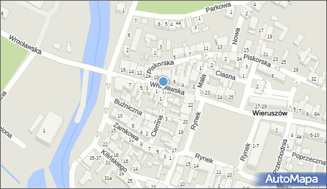 Wieruszów, Ciemna, 2, mapa Wieruszów