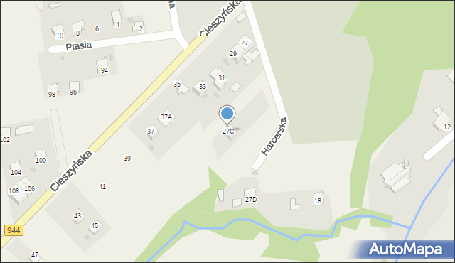 Wilamowice, Cieszyńska, 27C, mapa Wilamowice