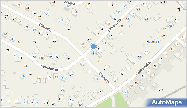 Wiry, Cienista, 8, mapa Wiry