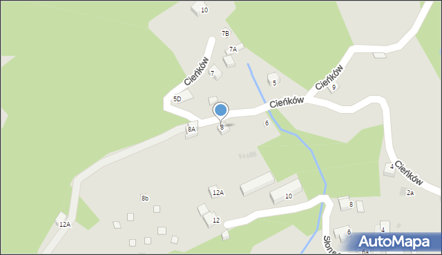 Wisła, Cieńków, 8, mapa Wisła