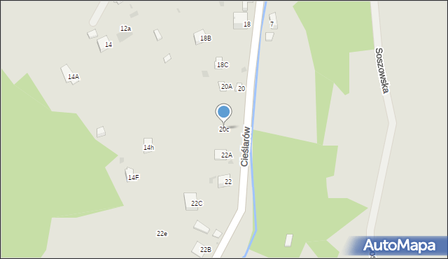 Wisła, Cieślarów, 20c, mapa Wisła