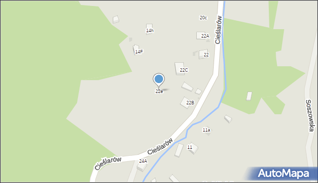 Wisła, Cieślarów, 22e, mapa Wisła