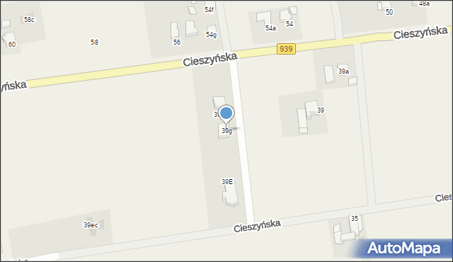 Wisła Wielka, Cieszyńska, 39g, mapa Wisła Wielka