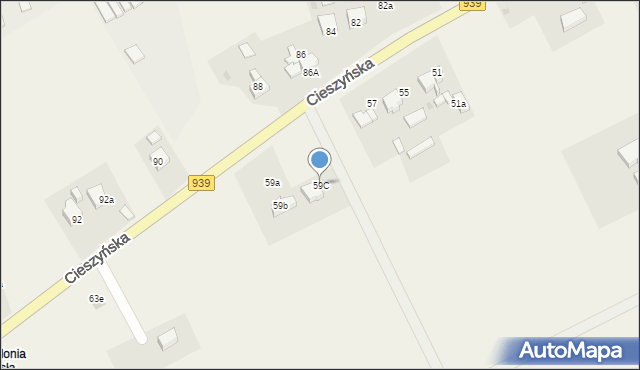 Wisła Wielka, Cieszyńska, 59C, mapa Wisła Wielka