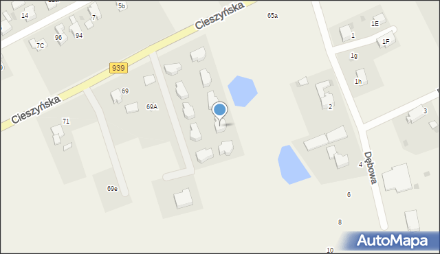 Wisła Wielka, Cieszyńska, 67c, mapa Wisła Wielka