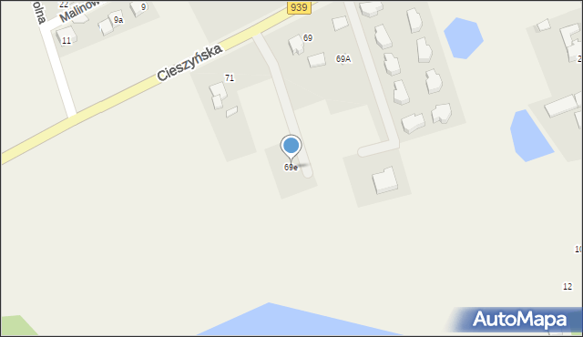 Wisła Wielka, Cieszyńska, 69e, mapa Wisła Wielka