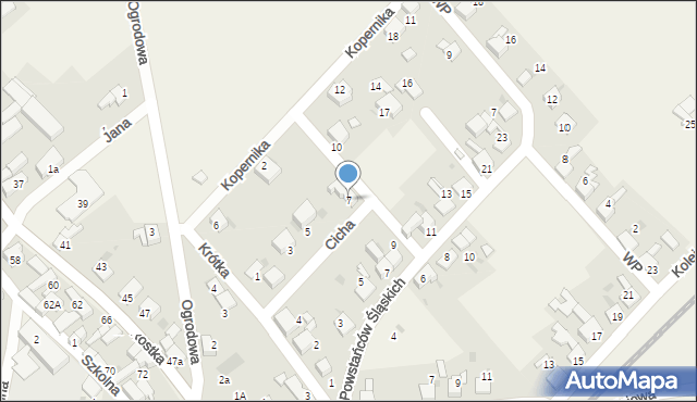 Wojnowice, Cicha, 7, mapa Wojnowice