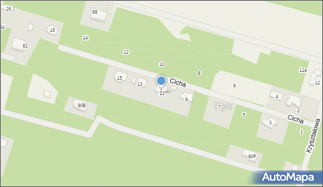 Wólka, Cicha, 11, mapa Wólka