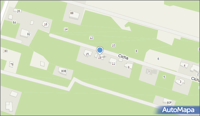 Wólka, Cicha, 13, mapa Wólka
