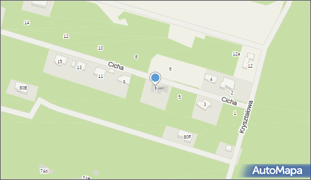 Wólka, Cicha, 7, mapa Wólka