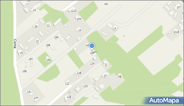 Wólka Radzymińska, Cicha, 14F, mapa Wólka Radzymińska