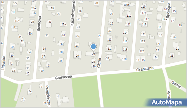 Wołomin, Cicha, 26, mapa Wołomin