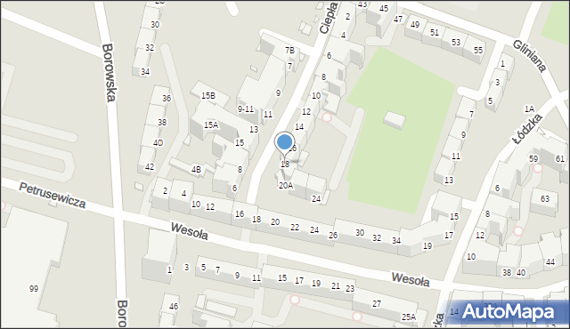 Wrocław, Ciepła, 18, mapa Wrocławia