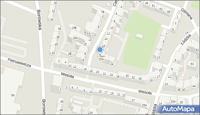 Wrocław, Ciepła, 22A, mapa Wrocławia