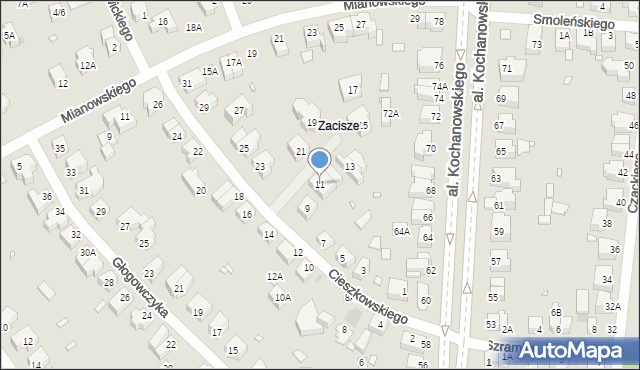 Wrocław, Cieszkowskiego Augusta, 11, mapa Wrocławia