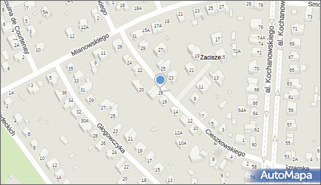 Wrocław, Cieszkowskiego Augusta, 18, mapa Wrocławia