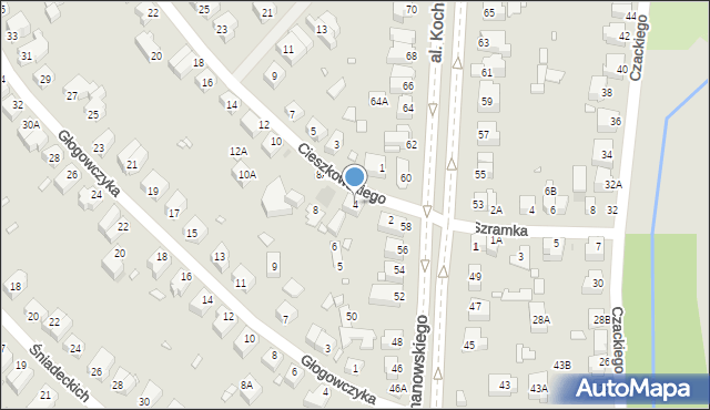 Wrocław, Cieszkowskiego Augusta, 4, mapa Wrocławia